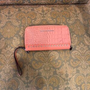 French Connection Croc-Embossed Wristlet